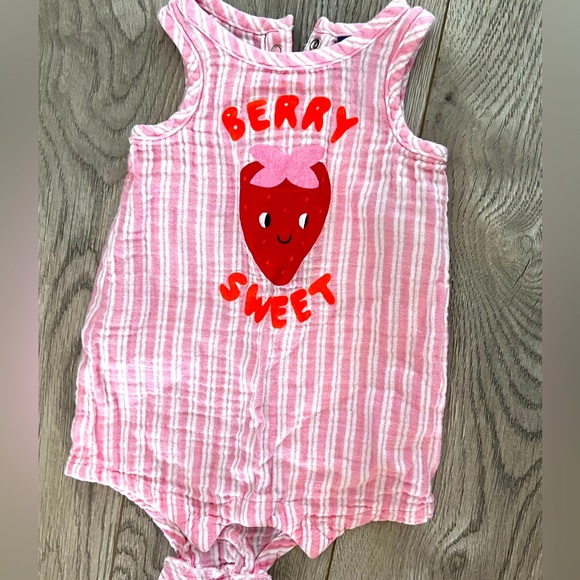 Old Navy Other - Old Navy Pink and White Striped Romper